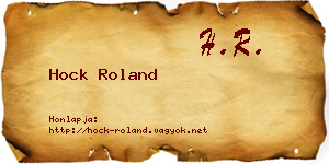 Hock Roland névjegykártya